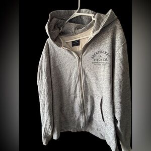 Women’s Y2K Abercrombie Fitch‎ Zip Up Gray Hooded Jacket M Collegiate